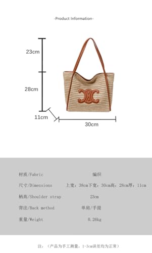 handwoven straw beach shoulder bag large vegetable market tote natural woven underarm holiday handbag for women