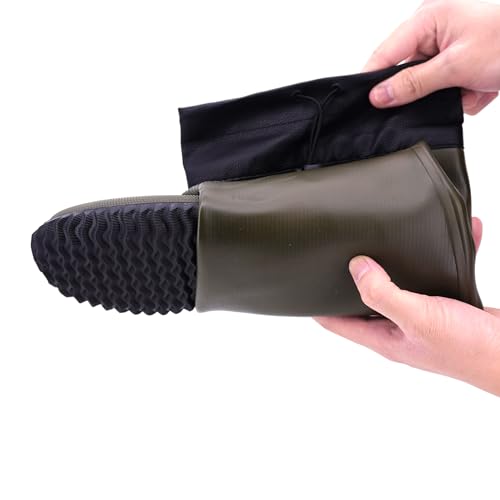 JOMIX Unisex Gummistiefel Damen Herren Faltbar Hoch Regenstiefel Wasserdichte Rutschfest Leicht PVC Stiefel Garten Regenschuhe (YXW2507, Grün, 38-39 EU)