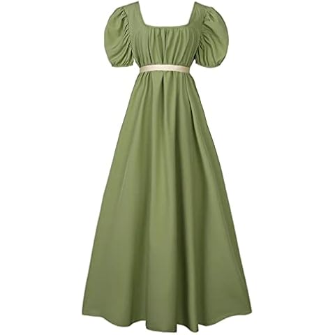 HEQU Regency Satin Sash Puff Sleeve Dress Cover