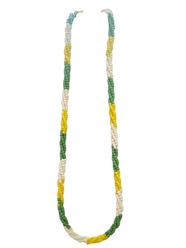 Generic CHAVARIOS 14 inches San Judas Tadeo torsal necklace 1 piece, Green, white, yellow