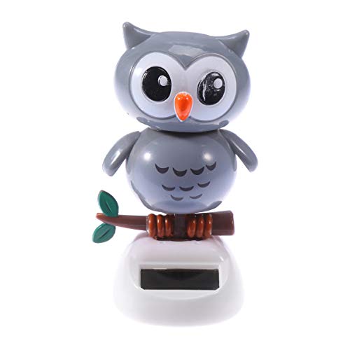 Toyvian, decorazione per cruscotto, giocattolo a energia solare, a forma di gufo animale, danza oscillante, modello, giocattolo per cruscotto auto e bambini