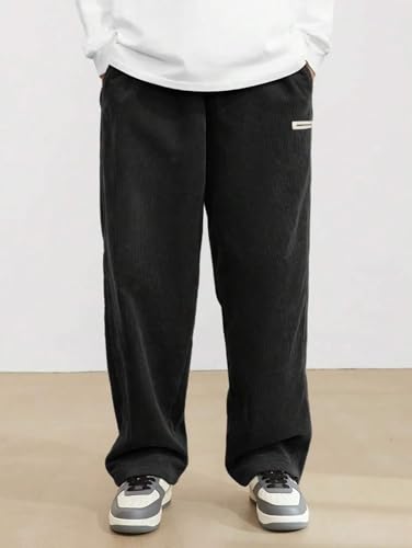 Image of KOTTY Men's Solid|Button|Wide|Loose fit|Corduroy Trousers & Pant for Men