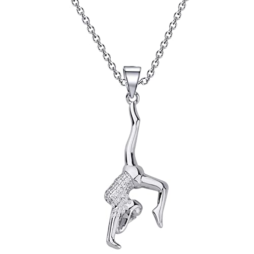 FUSTMW Gymnastics gifts Gymnast Necklace Gymnast Team Coach Gifts Ballerina Gymnastics Pendant Jewelry