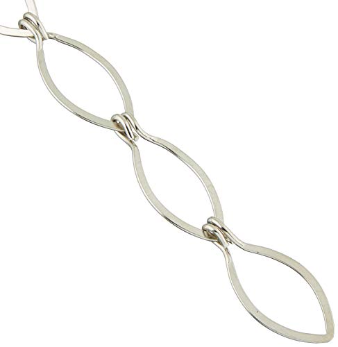 Image of RCH Hardware CH-04-PN-3 Decorative Polished Nickel Solid Brass Chain for Hanging, Lighting-Sleek Ovals and Unwelded Links (3 ft /1 Yard)