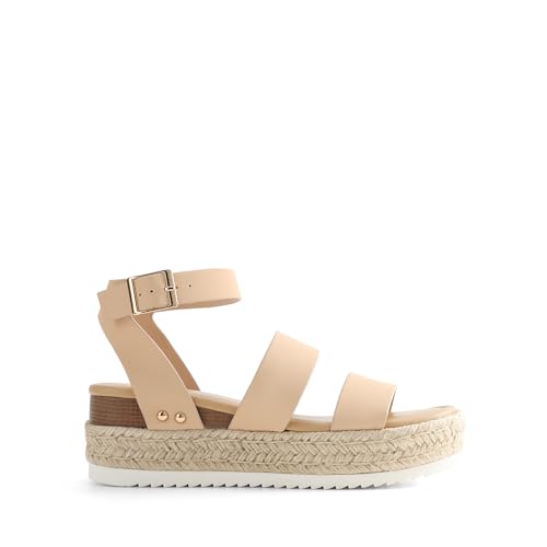 Image of DREAM PAIRS Strappy Espadrille Platform Wedge Sandals for Women Dressy Summer, Comfortable Open Toe Sandals with Cushioned Insole and Ankle Strap Buckle