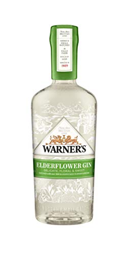 Warner's Gin - Elderflower Gin, Infused with Hand-picked Elderflower, 40% Vol - 70cl Bottle