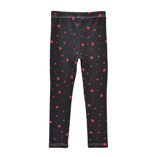Small Red Hearts Girls Leggings,Workout Leggings for Girls Toddler Athletic Legging Size for 3-10T2