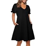 Aloodor-Womens-Casual-Dresses-Short-Sleeve-V-Neck-Dress-with-Pockets