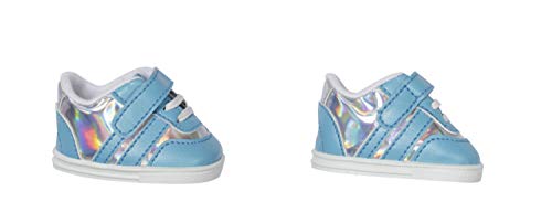 Zapf Creation 831779 BABY born Sneakers blau 43 cm - hellblau silber glitzernde Puppenschuhe
