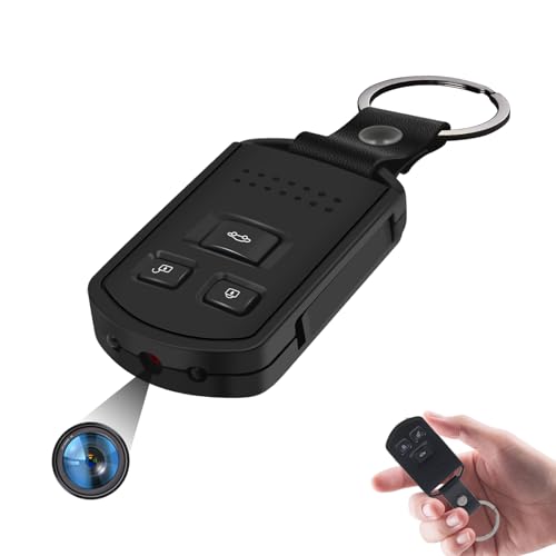 4U Mini Spy Hidden Camera HD 1080P Nanny Cam Car Key, No WiFi Need Video Recorder, Indoor/Outdoor Camera for Home Security