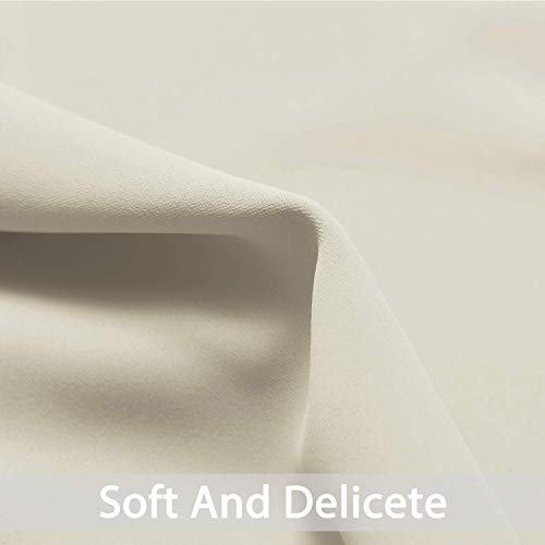 Yakamok 36 Inch Room Darkening Curtains, Blackout Window Panels Thermal Insulated Grommet Top Light Blocking Drapes for Bathroom Basement, 52Wx36L, Light Beige, 2 Panels