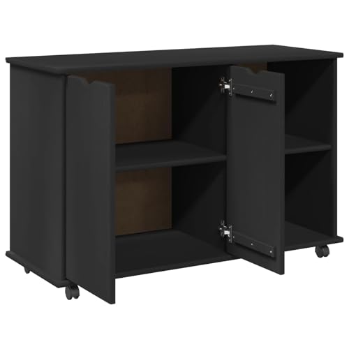 Meuble de rangement noir à roulettes pour classer vos dossiers