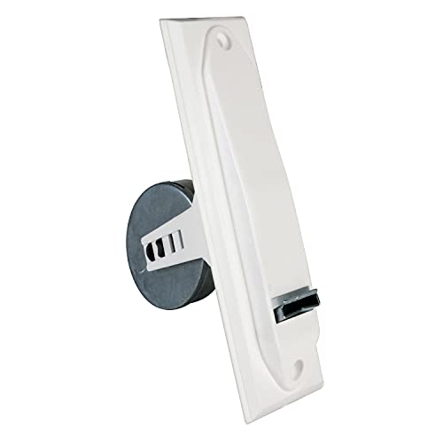 Amig - Recogedor para Persianas Compacto de Empotrar o Encastrado Metálico con Frente de Plástico Blanco de Diseño Sencillo y Atemporal - Medidas: 6,2 x 20 x 11,5 cm