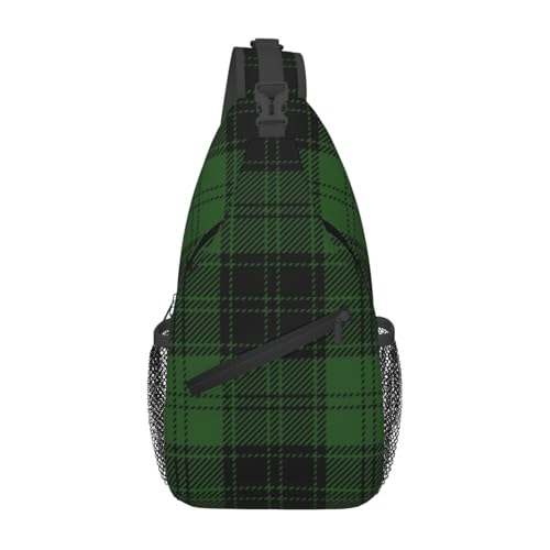 Mochila Cruzada Negra de Plaid para Senderismo y Viaje miniatura 1