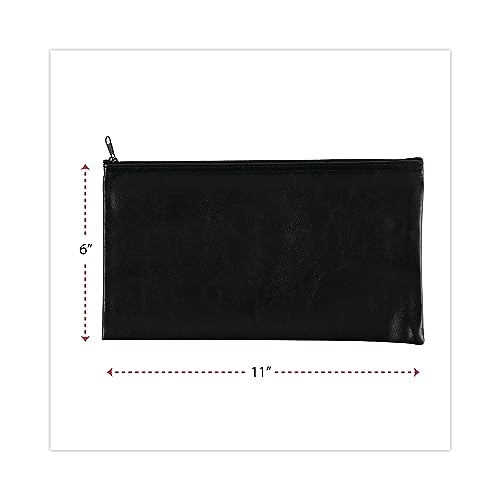 Universal UNV69021 11 in. x 6 in. Zippered Leatherette PU Wallets/Cases - Black (2/Pack)3