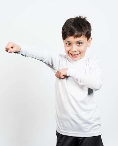 Athletic Sportswear Camiseta de manga larga para niños, para correr, fútbol, gimnasio, deportes, fitness, azul marino, 9-10 Años