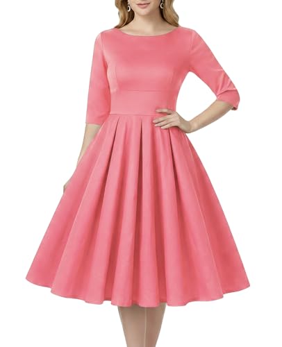 Image of MINTLIMIT Women's 1950s Retro Vintage Cocktail Party 3 /4 Sleeve Swing Dress