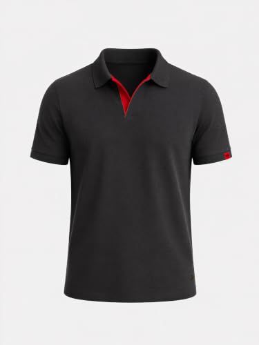 Image of Status Quo Men's Polo T-Shirt | Rich Cotton Blend | Slim Fit | All Day Comfort | Contrast Inner Placket | Polo Collar