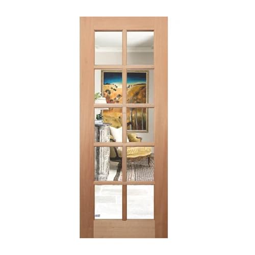 Complete Doors Online OWT-05G Internal Timber Door with Clear Glass, Solid Engineered Timber with Maple Veneer Built, Meranti Timber Material, Durable, Aesthetic Look, 2040 x 820 x 35