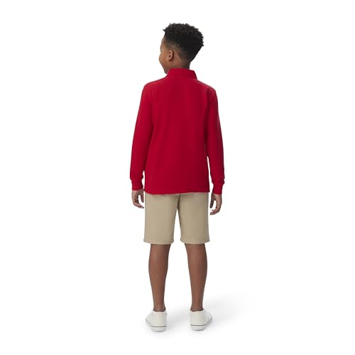 French Toast Boys Pique Polo School Uniform Shirt with Long Sleeves for Boys and Girls