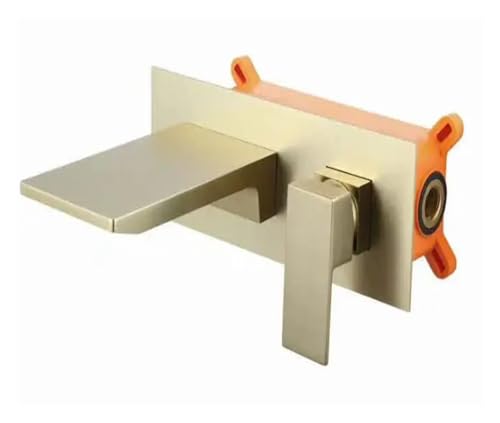 Grifo de fregadero de pared en cobre puro con diseño oculto total 2