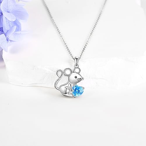 Animals Gift 925 Sterling Silver Cute Dog/Mouse Necklace Jewelry Gifts For Women Dog Lover2