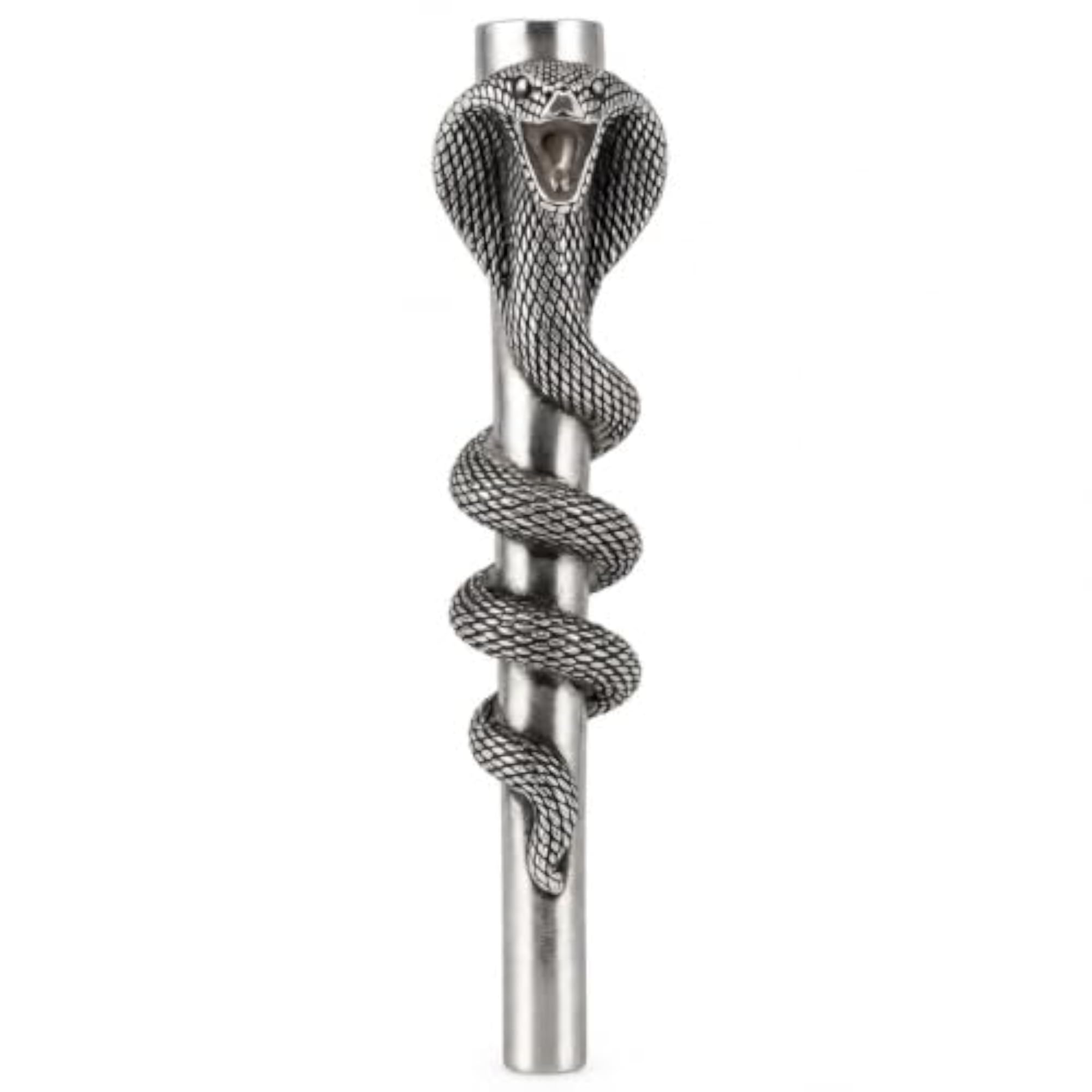Coiled Cobra Hookah Tip, Silver Plated Decorative Accessory