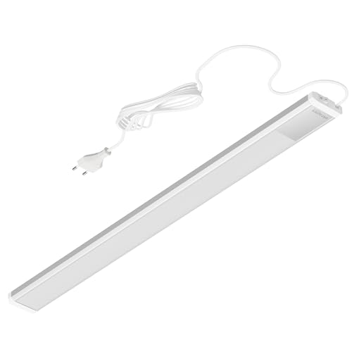 Oktaplex Riva Lampada da Incasso per Cucina LED Piatta Bianco Neutro 57,5cm 800lm Luce da Cucina con Interruttore 10,3W 230V Lampada da Sottopensile Argento