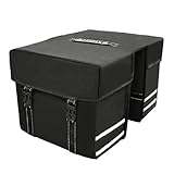 Aikolesa Bike Panniers, Bag Bicycle Saddlebags 25L Ebike Saddle Bags Commuting Bag with Reflective Trim for Rear Rack for Mountain Road Electric Bike Black