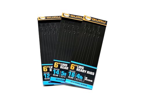 Guru 6 Pole Rigs Ready Tied Hooklength All Patterns and Sizes: LWGS Size 18