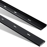 Blulu 2 Pcs 14' L X 2' W C Channel Steel Support Metal Support Bracing Hidden C Bracket for Table Top Live Edge Slab Woodworking, Black Coat Finish