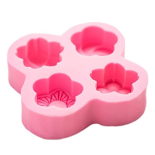 Jabón de silicona Moldes 4 cavitación Exquisita Forma de Flor Diseño Único Ideas de regalo para amantes hechos a mano Dulce regalo para hornear