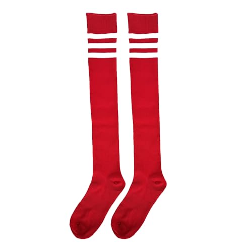 Image of Bestjybt Women Thigh High Socks Cotton Warm Striped Over Knee High Socks | Well-made, Not Sheer, Thick, Leg Warmers, Long Knee High Boot Socks, Comfortable, Thigh-friendly, Stay up, Fit Well