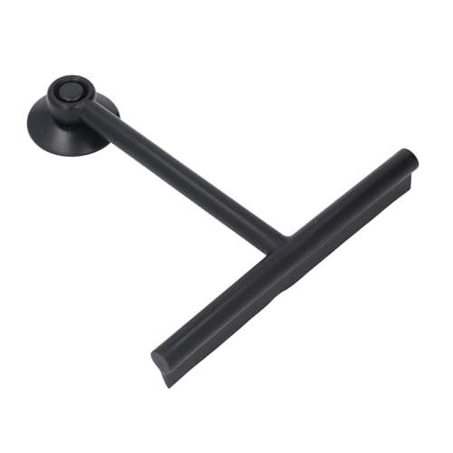 Image of Shower Squeegee for Glass Doors, Reusable Silicone Window Squeegee Bathroom Squeegee with Non Slip Handle and Suction Cup for Glass, Window, Door, Mirror, Car Windshield (Black)