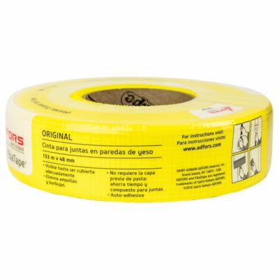 Saint-Gobain ADFORS FDW8661-U FibaTape Drywall Joint Tape, Fiberglass, Yellow, 1-7/8-In. x 500-Ft. - Quantity 12