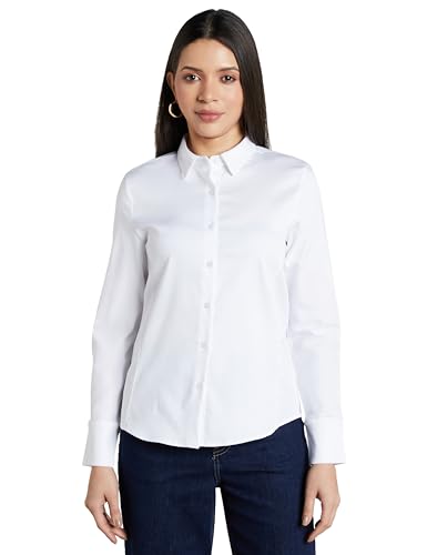 Image of Symbol Premium Women's Cotton Stretch Formal Shirt | Full Sleeve Button-Down | Regular Fit | Office-Wear | Desk-to-Dinner (Available in Plus Sizes)