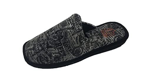Zapatillas de Estar por casa/Hombre/Berevëre/Suapel/Suela Eva/Muy Ligeras/Color Negro Estampado/Tallas del 39 al 51/Talla 48 Cover