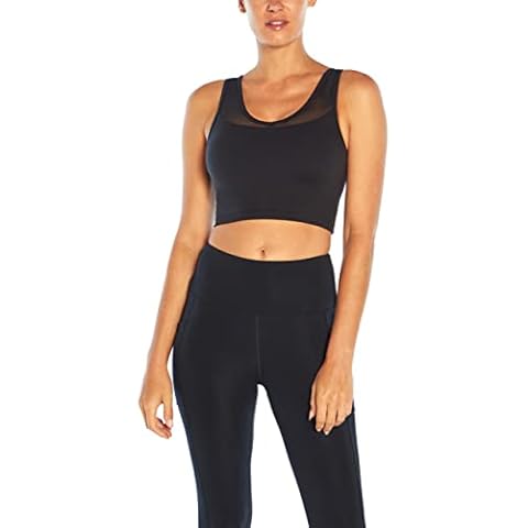 Jessica Simpson Sportswear Women's Hayley Long Medium Sports Bra, Black, Small Cover