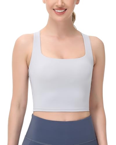Image of romansong Strappy Yoga Sports Bras for Women Padded Criss-Cross Back Tank Tops