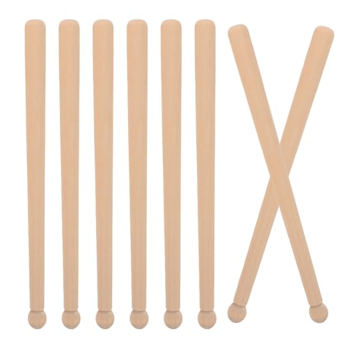 Set de 8 baquetas de madera natural con agarre antideslizante miniatura 1