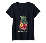 Photo Gallery donna isla holbox mexico tee beach vacation hibiscus ananas maglietta con collo a v Photo Gallery donna isla holbox mexico tee beach vacation hibiscus ananas maglietta con collo a v