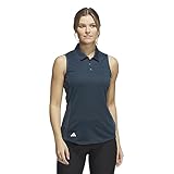 adidas Womens Texture Sleeveless Golf Polo Shirt, Arctic Night, X-Small