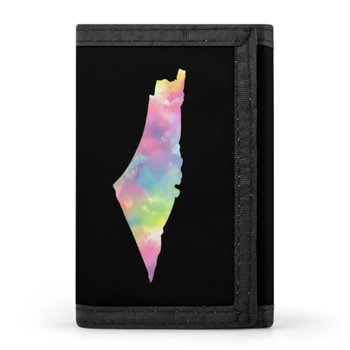 Palestine Map Tie-Dye Slim Trifold Wallet