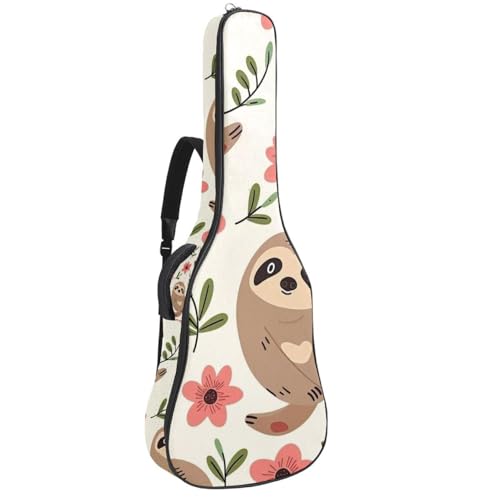 Étui guitare acoustique 109 cm paresseux rose, housse Oxford imperméable à dos
