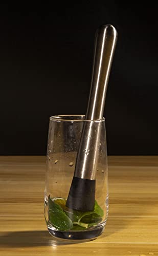 Ortarco 10 Inch Stainless Steel Muddler For Cocktail And 10 Inch Mixing Bar Spoon, 2 Pices Home Bar Tool Set #TOP4