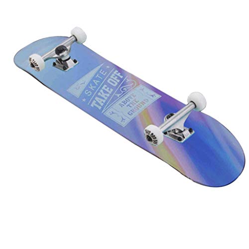 Shortboard Skateboard Professional Skateboard High Rebound Skateboard High Speed Skateboard (Color : Aurora Purple)