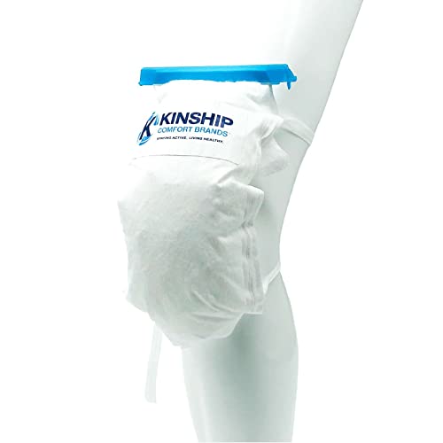 Kinship Comfort Brands Refillable Ice Pack Wrap, Reusable Bag for Knee, Shoulder, Elbow, Neck, Ankle, Swelling and Pain Relief, Leak Resistant, 4 Tie Strings, Soft, Latex Free, Pack of 5