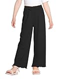 Fabric: Crafted from soft and breathable fabric,these girls wide leg pants deliver exceptional comfort with a cool-touch finish. The lightweight fabric features moisture-wicking properties to keep little ones fresh in summer, while its stretchy high-...