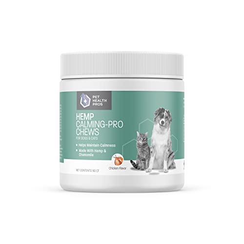 Pet Health Pros Hemp Calming Chews for Dogs Anxiety - Hemp Dog Treats for Calming - Soft Chews for Stress, Anxiety, Thunderstorms, & Hyperactivity - Dog Calming Chews - Anxiety Relief Treats - 60 ct