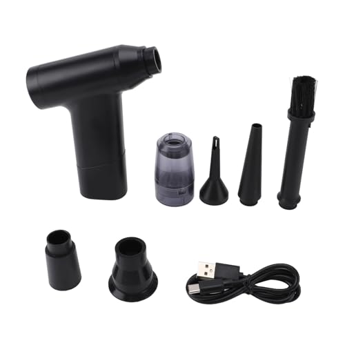 Qiilu 高性能電動エアダスター 多機能 効率的な 6 コネクタ 圧縮コードレス電動ダストブロワー キーボード PC カメラ エアベッド ボートのクリーニング用 - ブラシレス